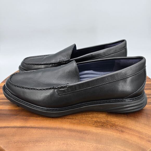 Cole Haan Shoes Mens 8 M Black Leather Venetian Grand Evolution Slip On Loafers - Picture 4 of 8
